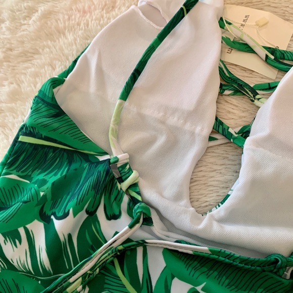 Zaful leaf pattern one piece swim suit NWT - Picture 4 of 5